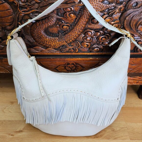 Michael Kors Suede Leather Fringed Hobo Handbag retired style - Picture 13 of 14